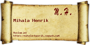 Mihala Henrik névjegykártya